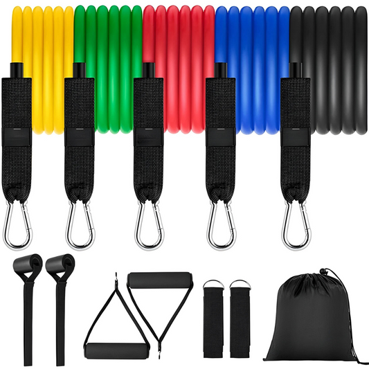11PC Resistance Bands Set with Adjustable Tension for Full-Body Workouts 0