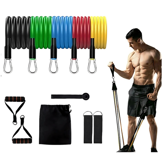 11PC Resistance Bands Set with Adjustable Tension for Full-Body Workouts 1