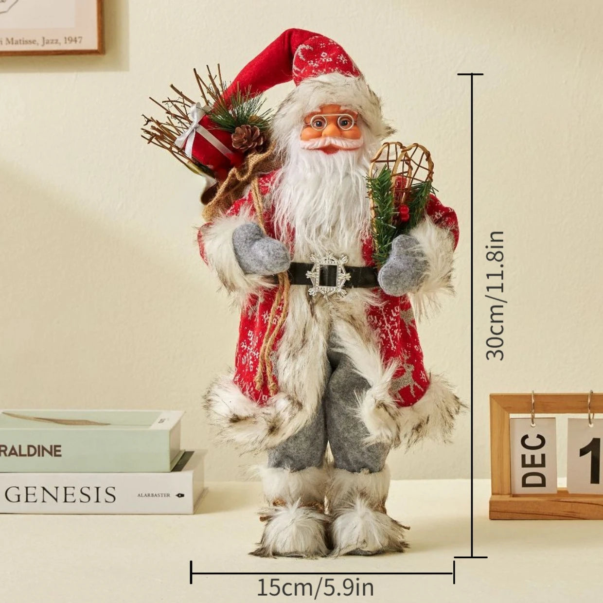 12.6-Inch 3D Santa Claus Ornament – Plastic Christmas Decoration for Home and Kitchen 2