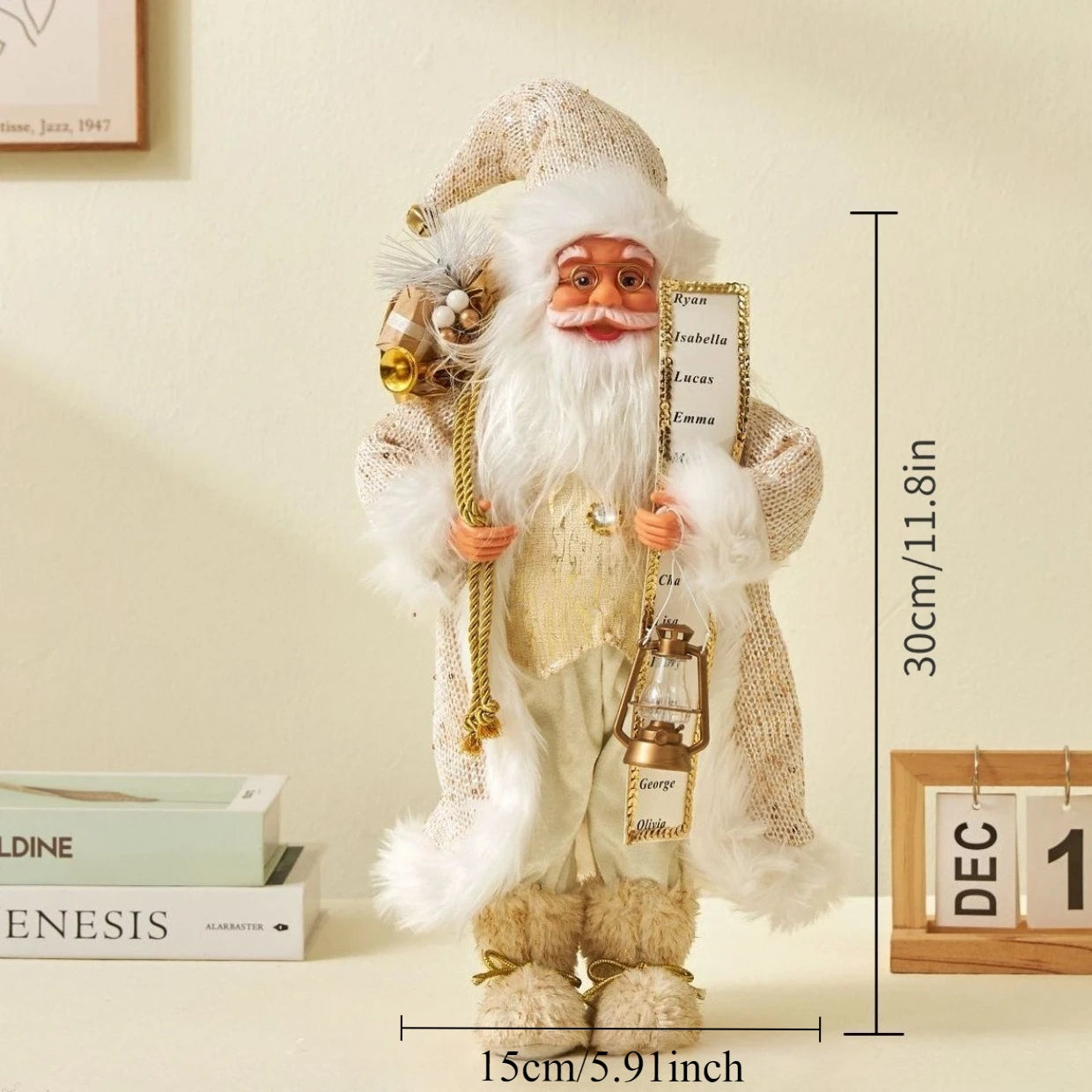 12.6-Inch 3D Santa Claus Ornament – Plastic Christmas Decoration for Home and Kitchen 6