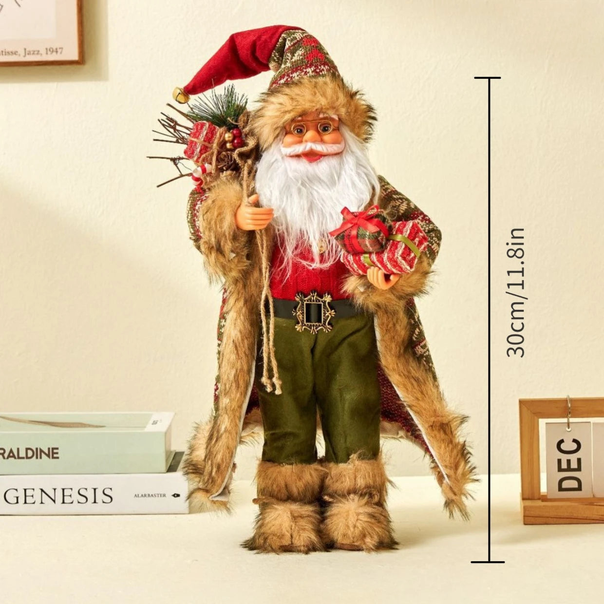 12.6-Inch 3D Santa Claus Ornament – Plastic Christmas Decoration for Home and Kitchen 8