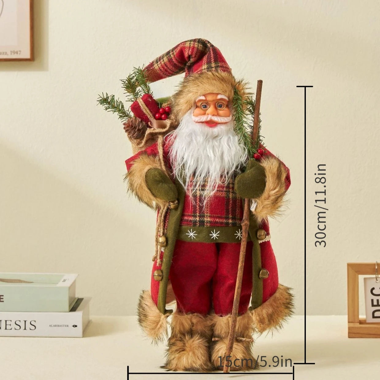 12.6-Inch 3D Santa Claus Ornament – Plastic Christmas Decoration for Home and Kitchen 9