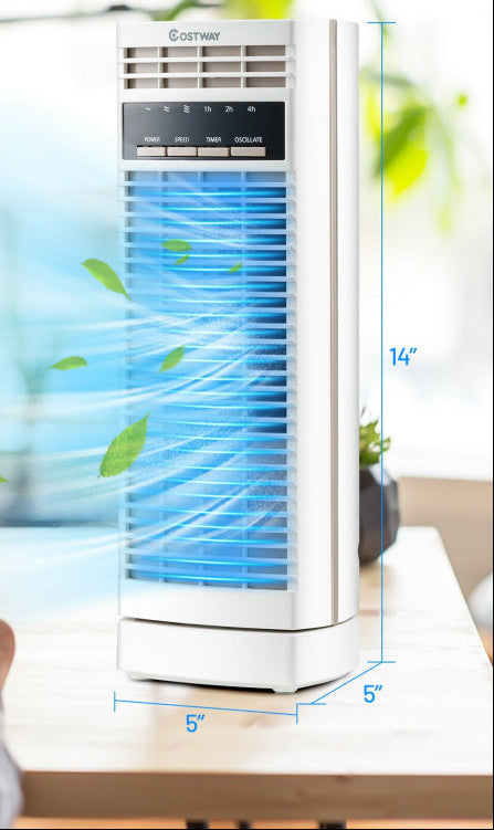 14-Inch Oscillating Tower Fan with Timer and Multi-Speed Control – Compact and Quiet Cooling Solution 1