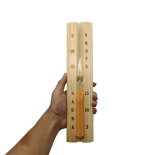 15-Minute Hourglass Sand Timer – Wooden Sauna Timer for Session Tracking