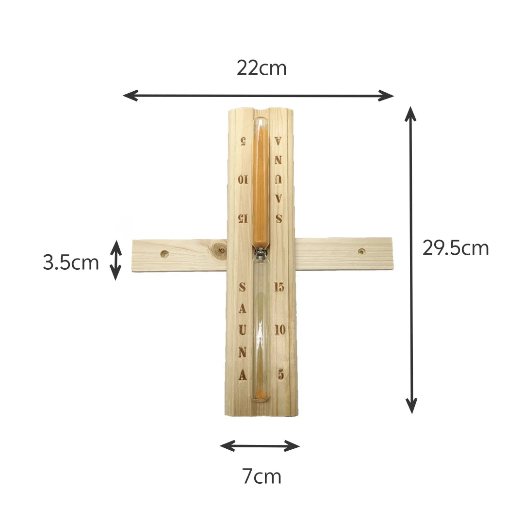 15-Minute Hourglass Sand Timer – Wooden Sauna Timer for Session Tracking