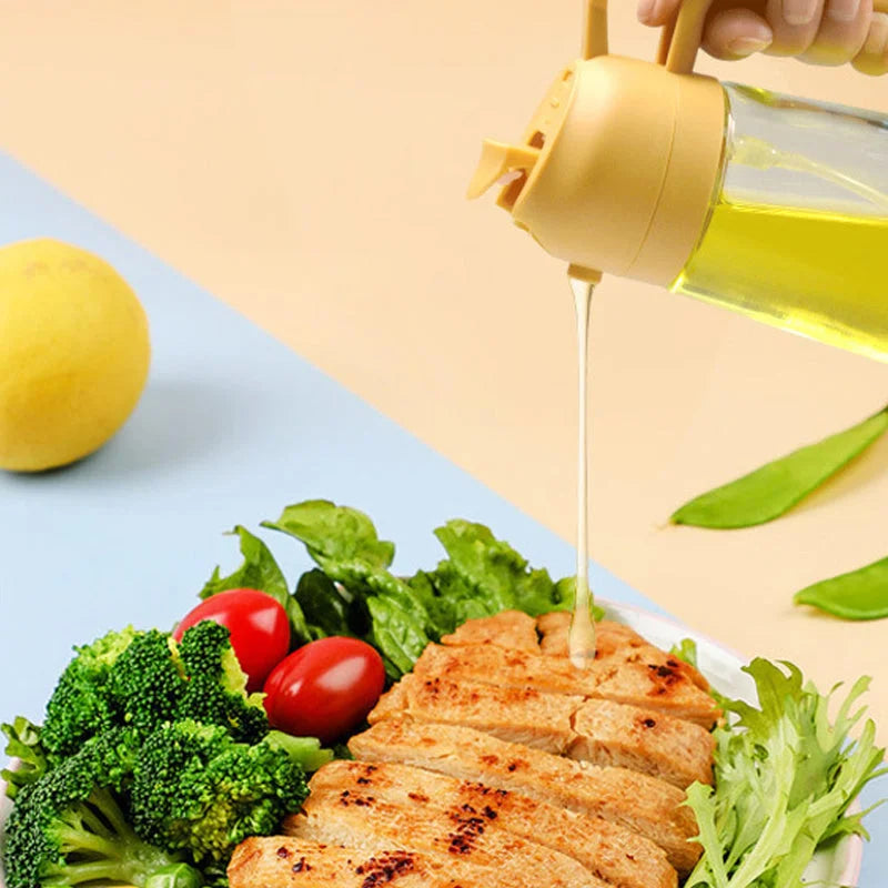 2-in-1 Glass Oil Sprayer and Dispenser – BPA-Free Kitchen Tool for Oil, Vinegar, and More 3