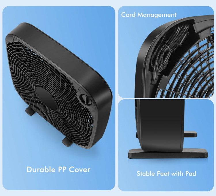 20-Inch Box Floor Fan with 3-Speed Settings – High Airflow and Quiet Operation for Home and Garage 7