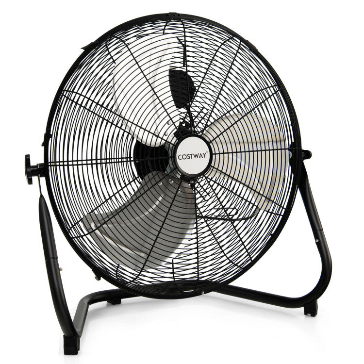 20-Inch High-Speed Floor Fan with Adjustable Tilt and 3 Speed Modes – Durable Metal Construction for Efficient Air Circulation 0