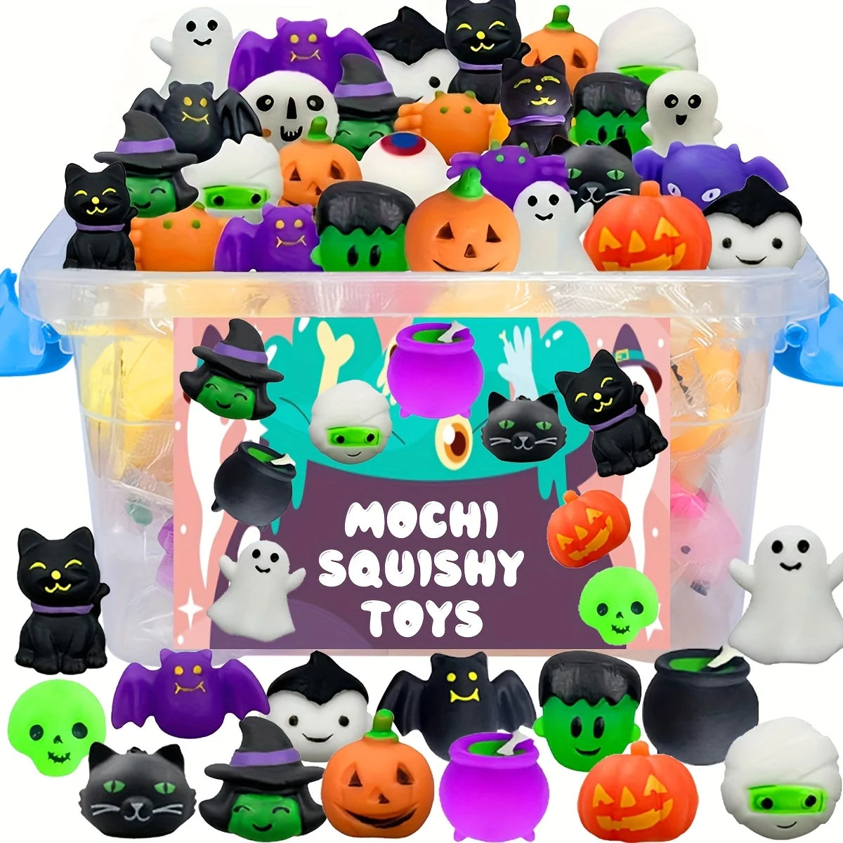 20pcs Kawaii Squishies Set – Cute Mochi Fidget Toys for Halloween Party Favors and Gifts 0