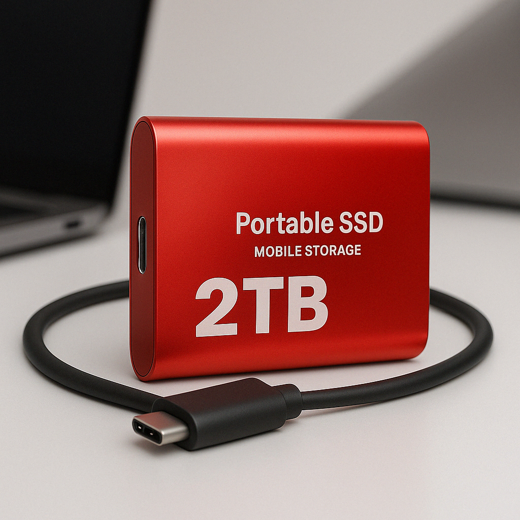 2TB Portable SSD External Hard Drive - High-Speed Compact Storage with USB-C, Shock-Resistant Design for Windows and Mac 2
