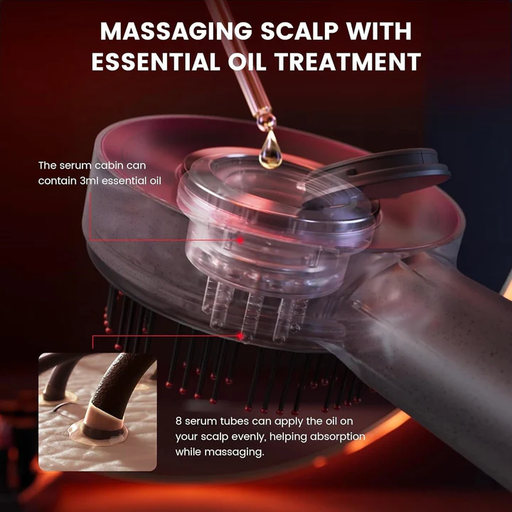 3-in-1 Scalp Massage Brush with Red Light Therapy for Hair Growth and Relaxation 2