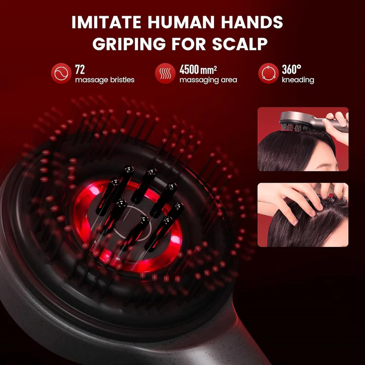 3-in-1 Scalp Massage Brush with Red Light Therapy for Hair Growth and Relaxation 3