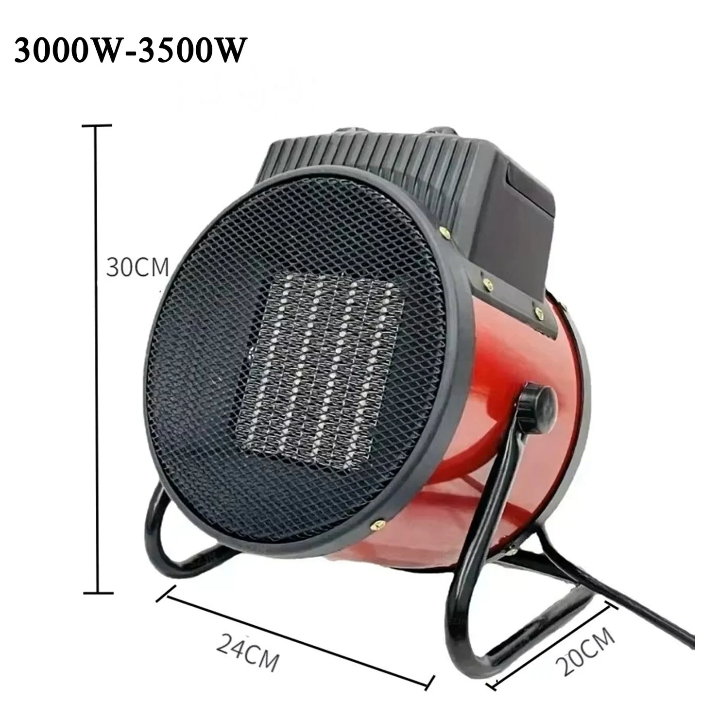 3000W Portable Electric Space Heater with Adjustable Thermostat, Overheat Protection, Dual Heat Settings - Energy Efficient Heater