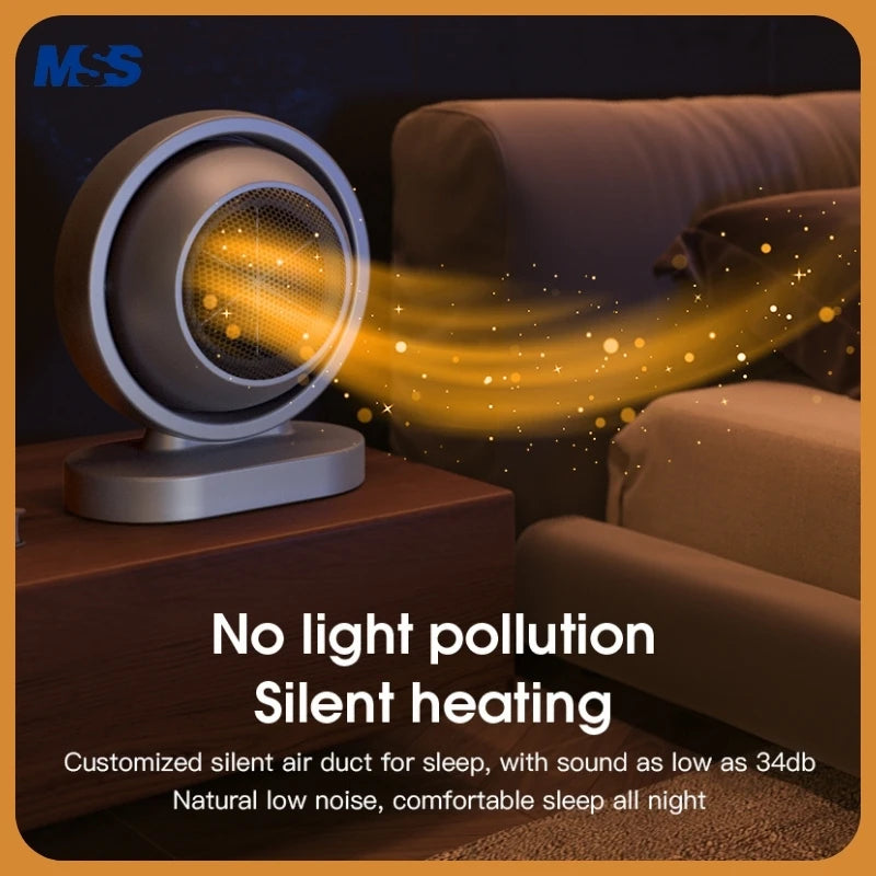 380W Portable Electric Space Heater with Instant Heating and Safety Features – Compact Desk Fan Heater