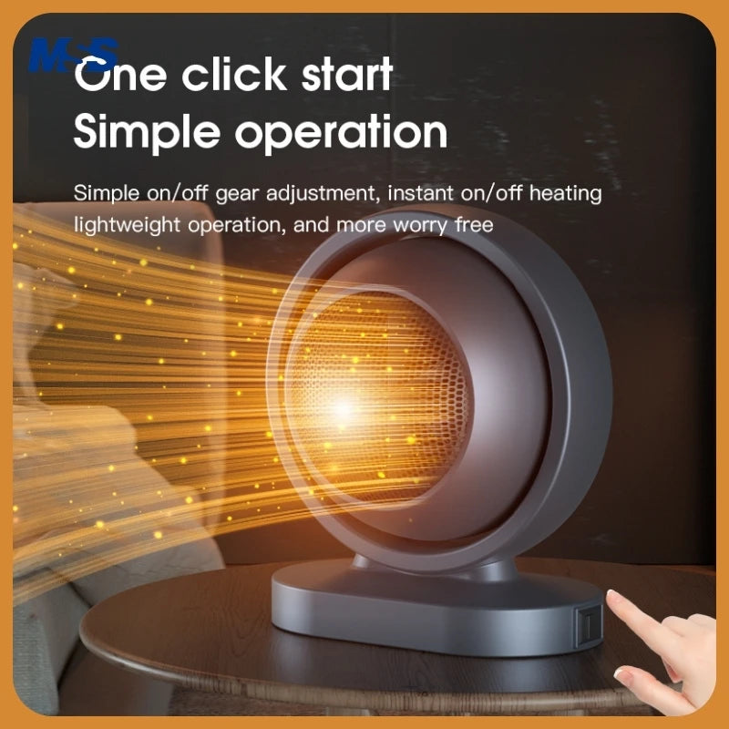 380W Portable Electric Space Heater with Instant Heating and Safety Features – Compact Desk Fan Heater