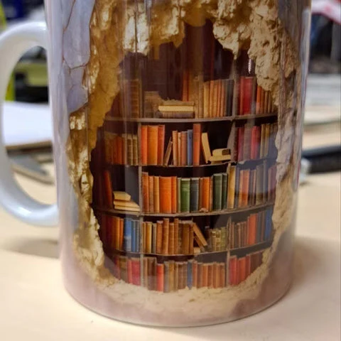 3D Bookshelf Mug – Unique Ceramic Coffee Mug for Book Lovers 6