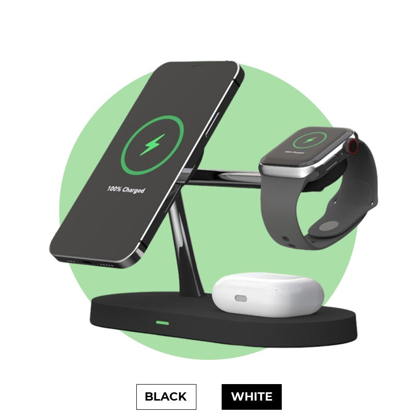 4-in-1 Wireless Charging Station with LED Light and Watch Stand 2