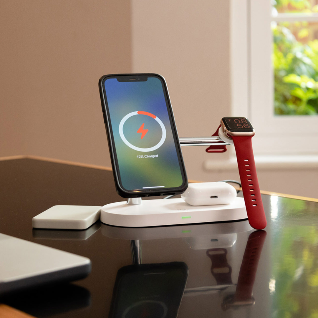 4-in-1 Wireless Charging Station with LED Light and Watch Stand 3