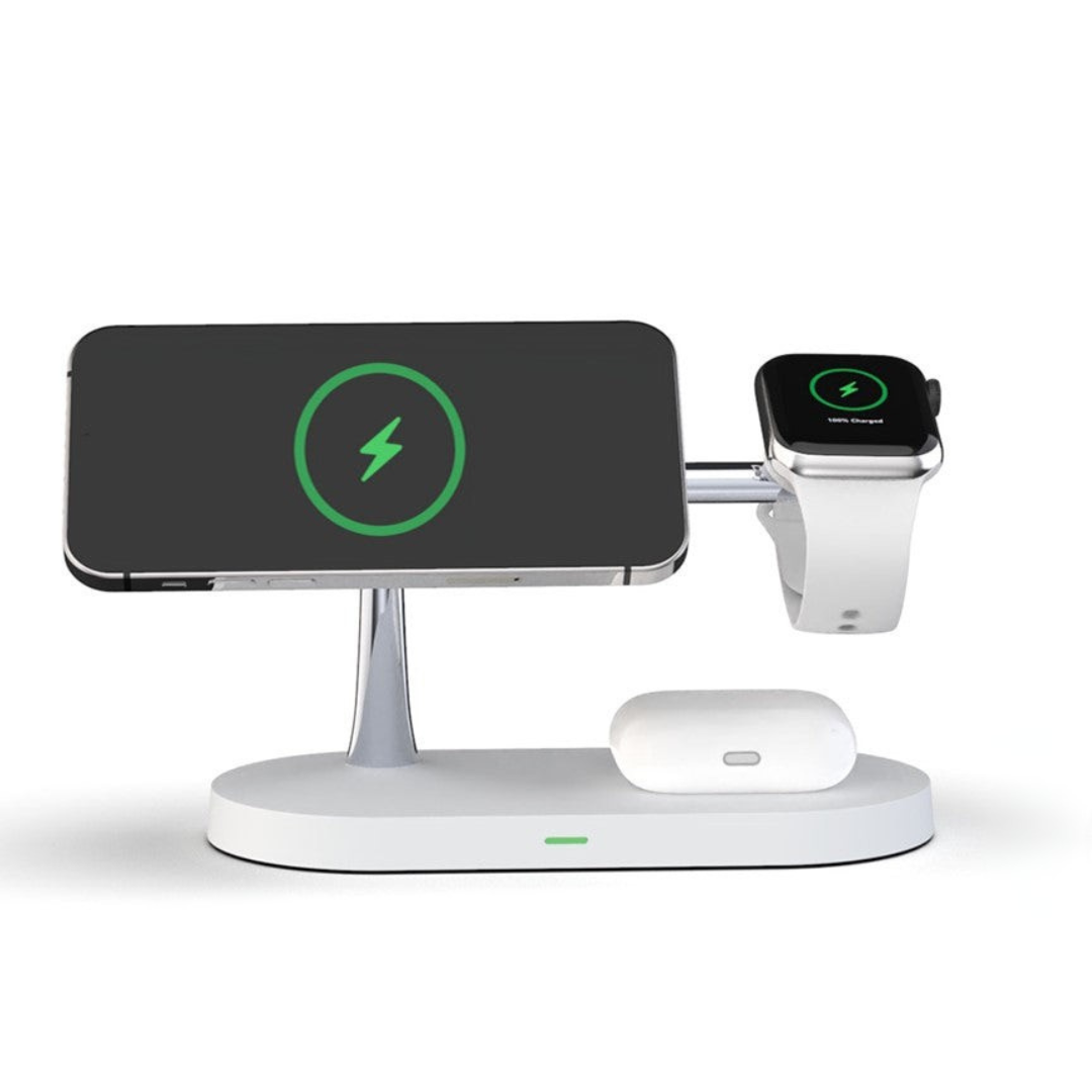 4-in-1 Wireless Charging Station with LED Light and Watch Stand 5