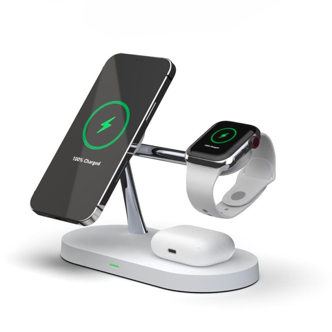 4-in-1 Wireless Charging Station with LED Light and Watch Stand 6