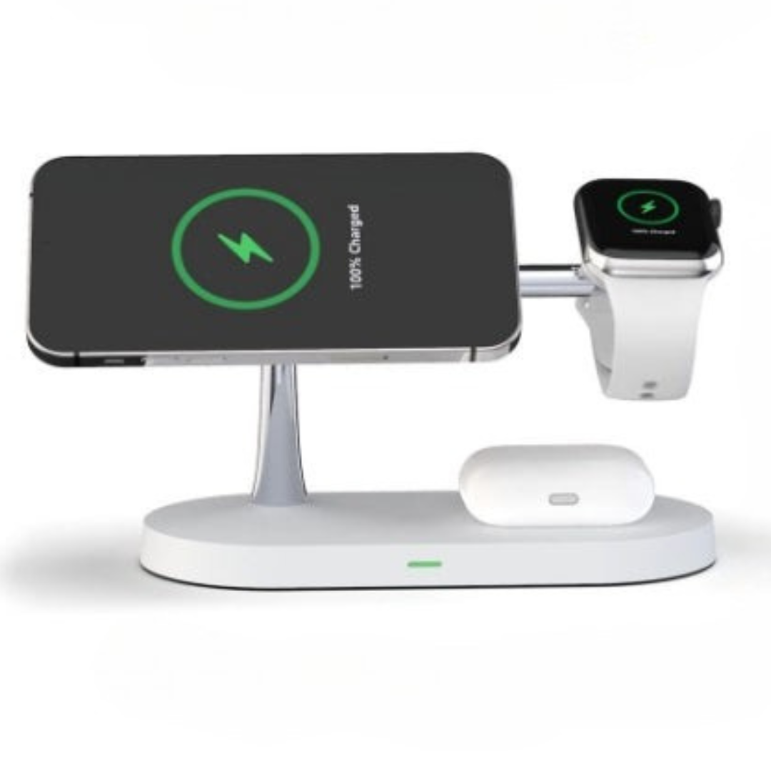 4-in-1 Wireless Charging Station with LED Light and Watch Stand 7