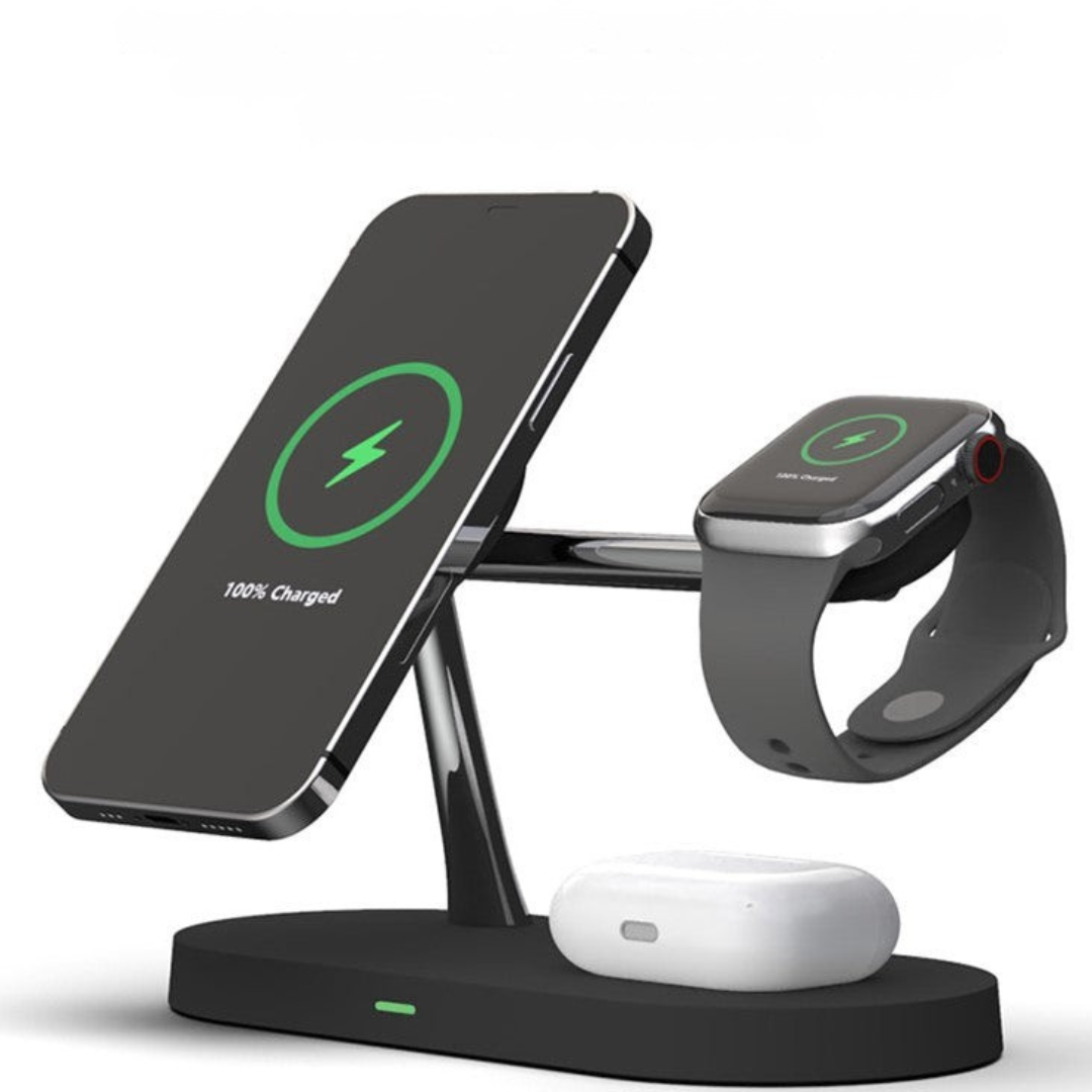 4-in-1 Wireless Charging Station with LED Light and Watch Stand 8