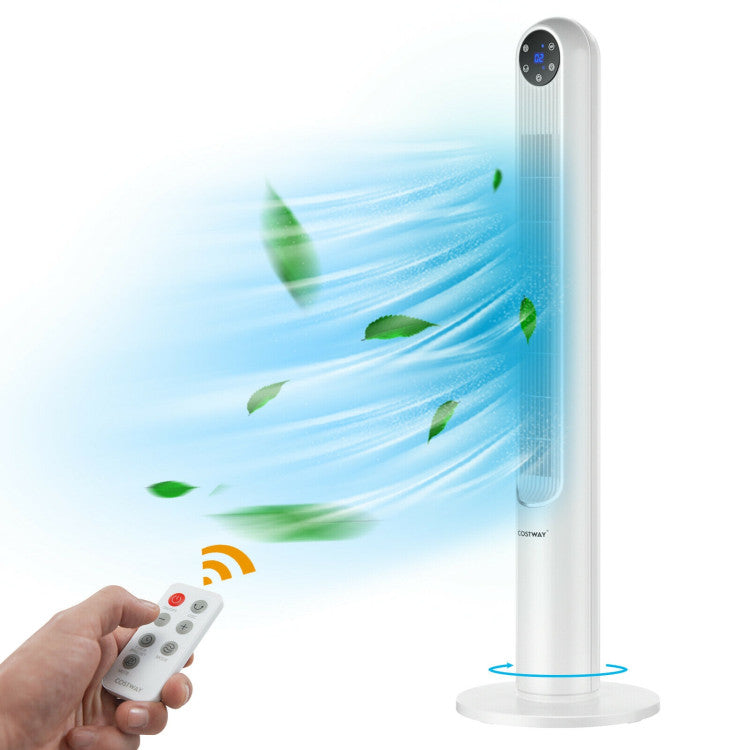 42-Inch Oscillating Tower Fan with Remote Control and LED Display – Slim Bladeless Design for Quiet Air Circulation 6