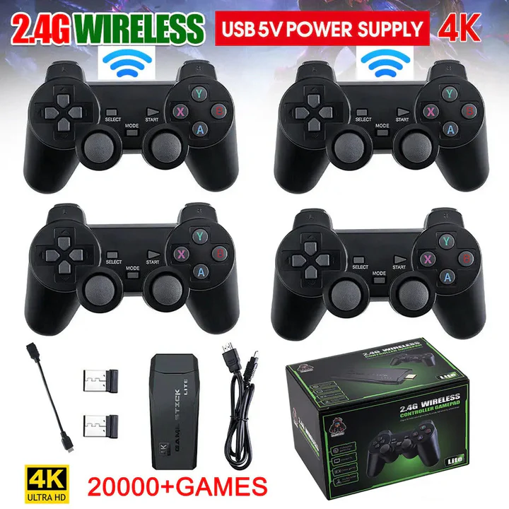 4K HDMI Game Console with 64GB Memory and 20,000+ Retro Games – Dual Wireless Controllers Included 2