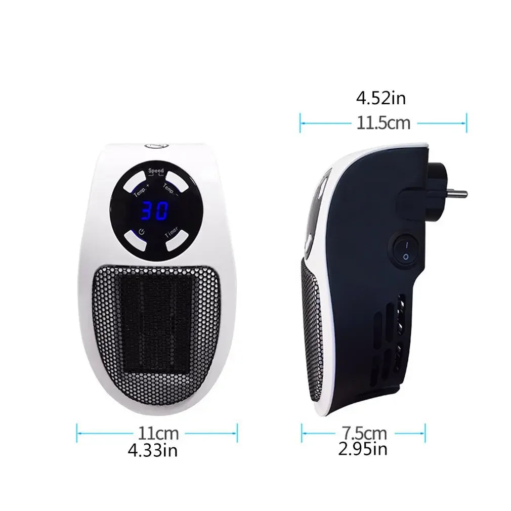 500W Portable Electric Space Heater with Remote Control, Adjustable Thermostat, and Overheat Protection – Energy Efficient for Home Use