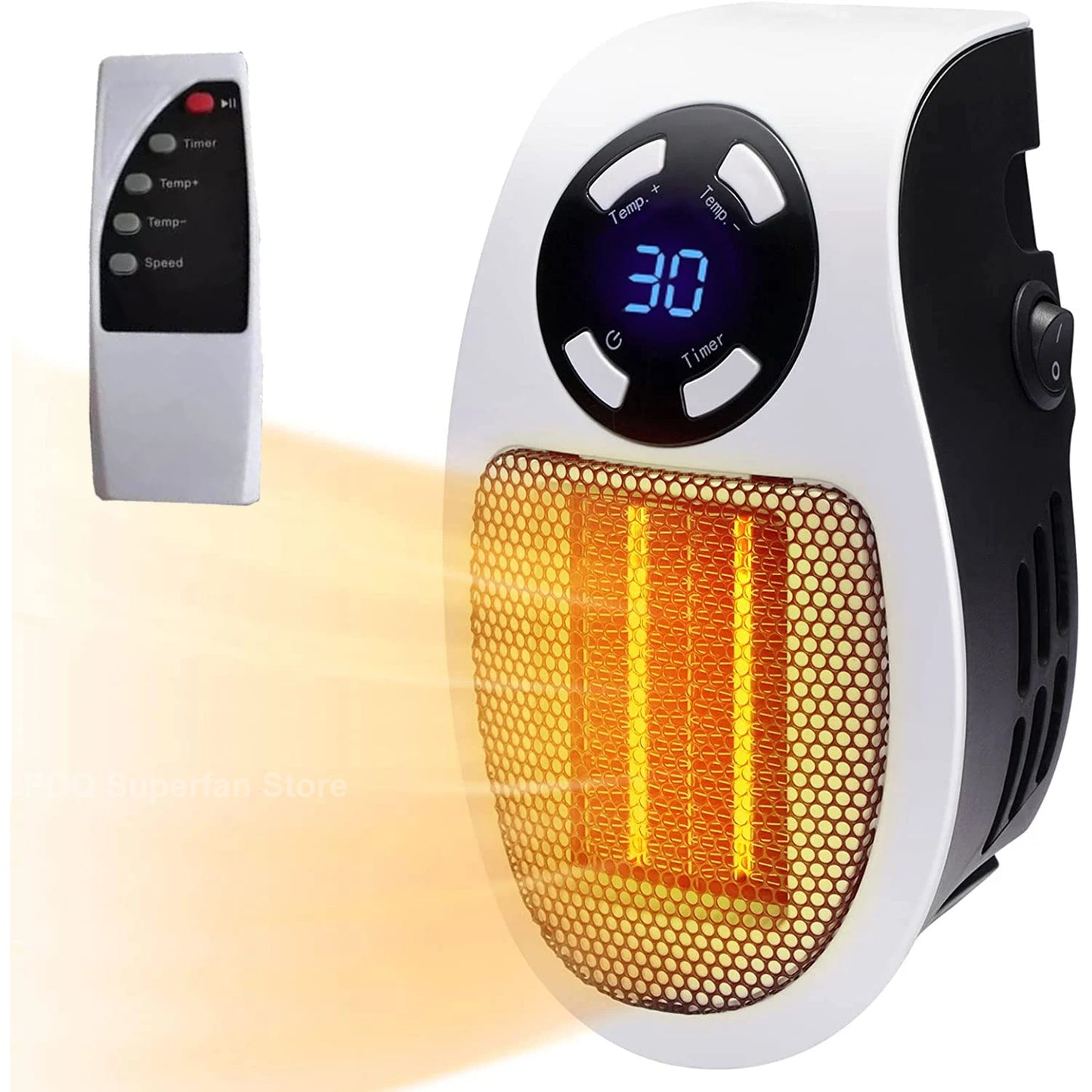 500W Portable Electric Space Heater with Remote Control, Adjustable Thermostat, and Overheat Protection – Energy Efficient for Home Use