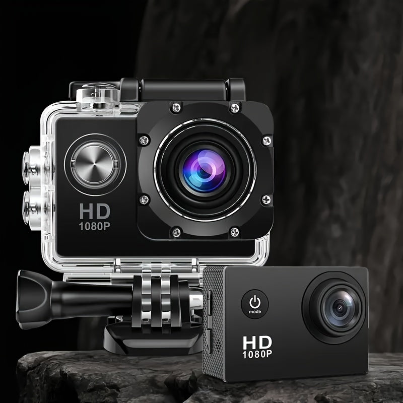 Action Camera with HD 1080P Video and 140° Wide-Angle Lens for Outdoor Adventures 0