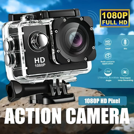 Action Camera with HD 1080P Video and 140° Wide-Angle Lens for Outdoor Adventures 1