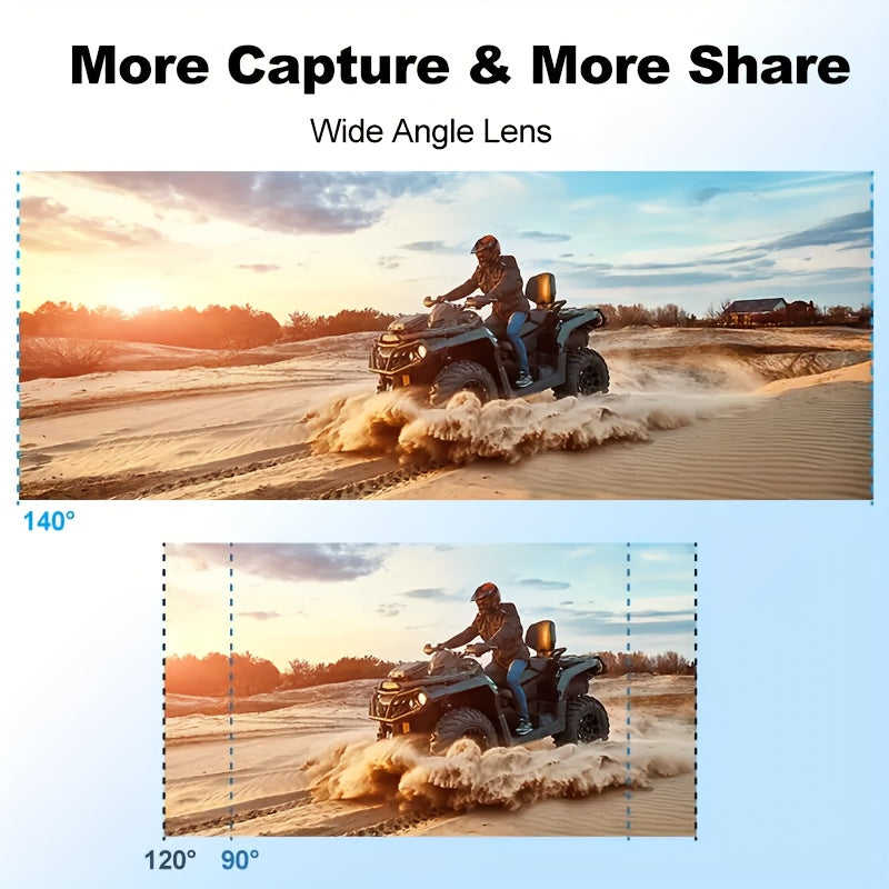 Action Camera with HD 1080P Video and 140° Wide-Angle Lens for Outdoor Adventures 2