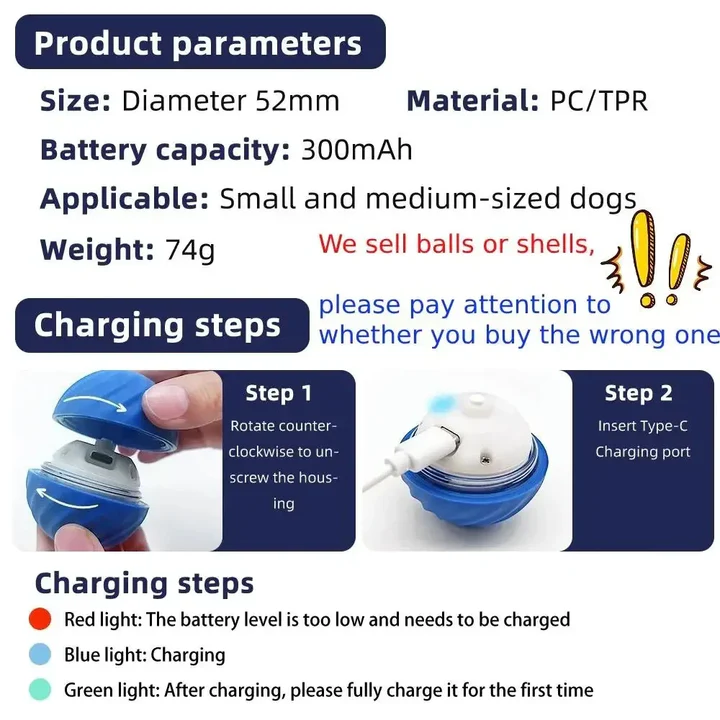 Active Rolling Ball for Dogs – Automatic Moving Toy to Reduce Anxiety and Promote Play 4