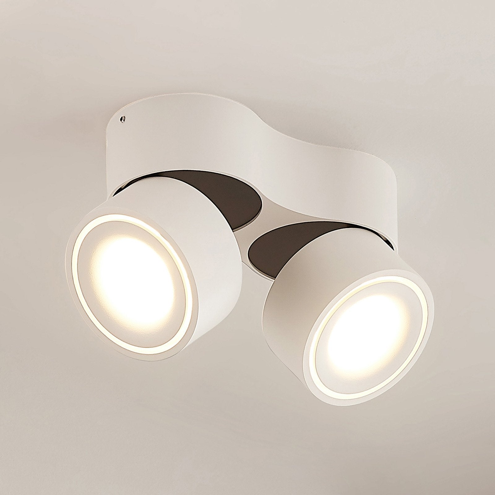Adjustable Dual Spotlight Ceiling Light Fixture with Warm White LED – Modern Aluminum Design 0