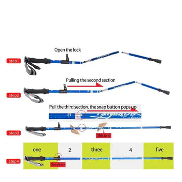 Adjustable Lightweight Trekking Poles – Collapsible Telescopic Hiking Sticks for Enhanced Stability and Balance 3