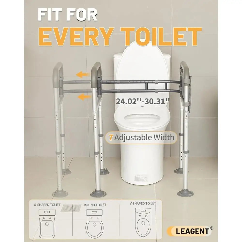 Adjustable Toilet Safety Rails for Seniors – Sturdy Support Frame with Tool-Free Installation, Lightweight Aluminum Design 3
