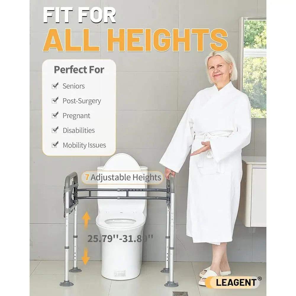 Adjustable Toilet Safety Rails for Seniors – Sturdy Support Frame with Tool-Free Installation, Lightweight Aluminum Design 4