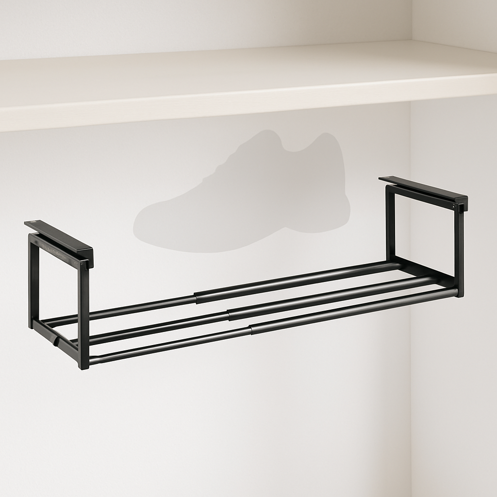 Adjustable Under Shelf Shoe Rack – Space-Saving Metal Storage Solution 2