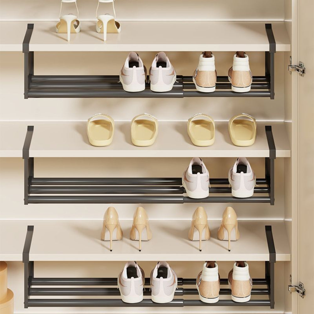 Adjustable Under Shelf Shoe Rack – Space-Saving Metal Storage Solution 3