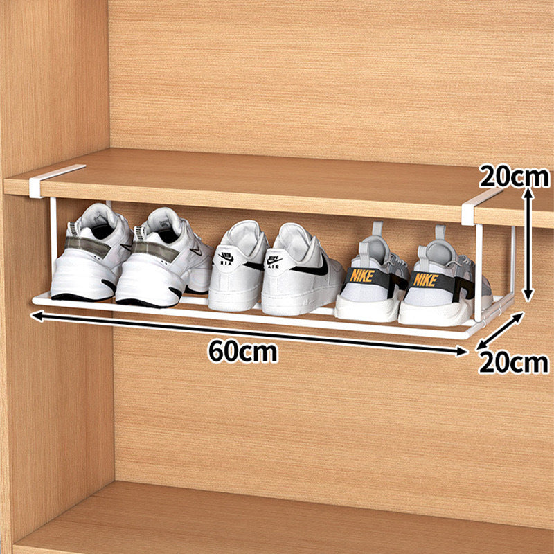 Adjustable Under Shelf Shoe Rack – Space-Saving Metal Storage Solution 4