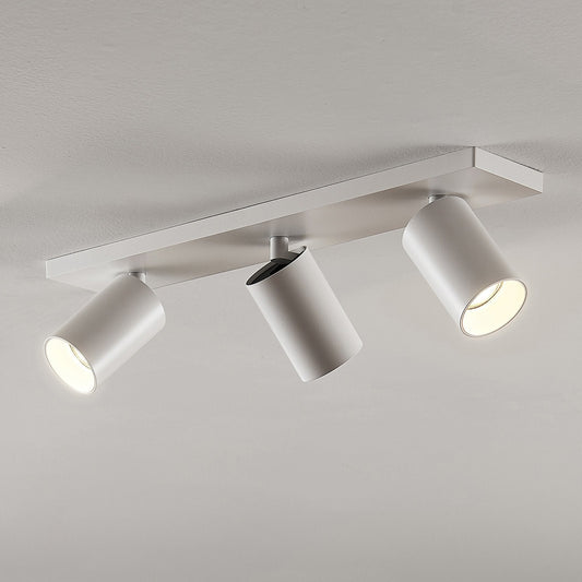 Adjustable White Aluminum Ceiling Spotlight Fixture with Three Rotating Lights 0