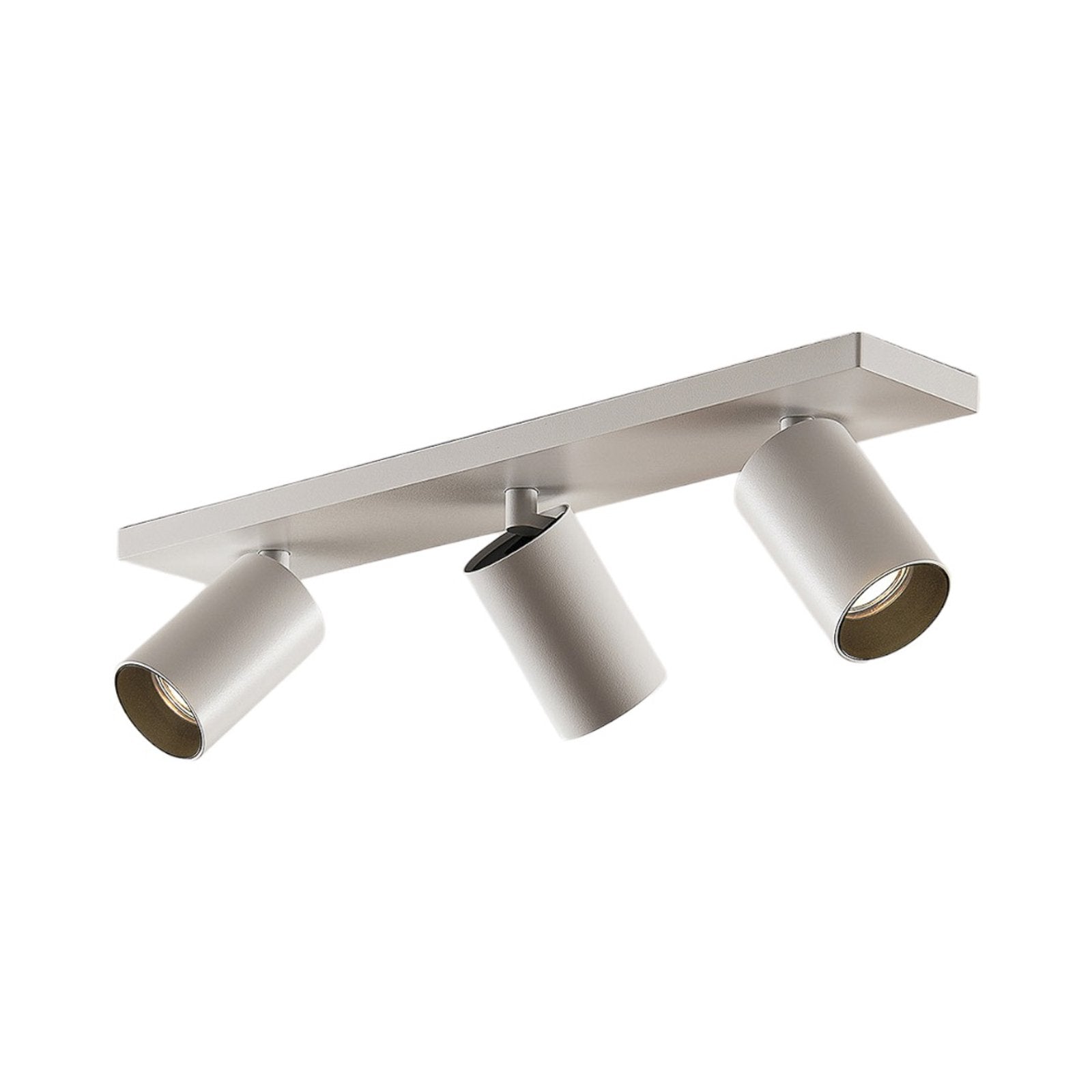 Adjustable White Aluminum Ceiling Spotlight Fixture with Three Rotating Lights 2