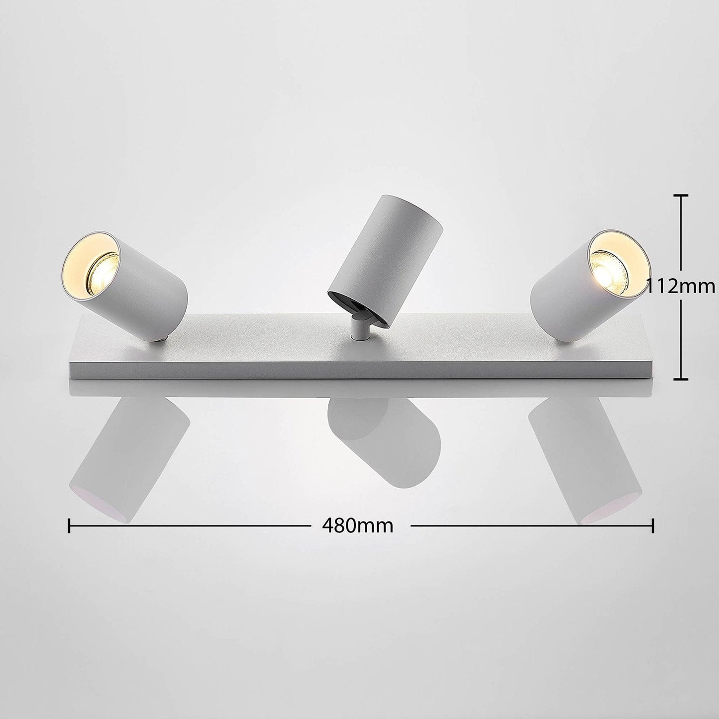 Adjustable White Aluminum Ceiling Spotlight Fixture with Three Rotating Lights 3