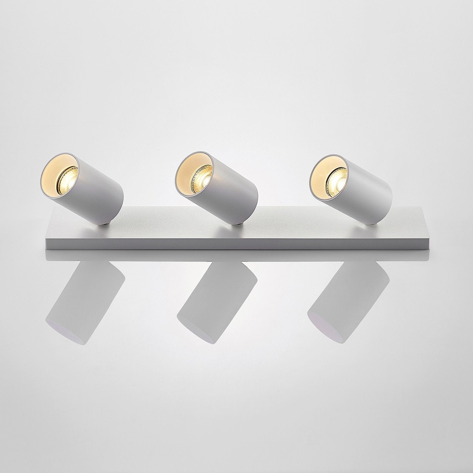Adjustable White Aluminum Ceiling Spotlight Fixture with Three Rotating Lights 5