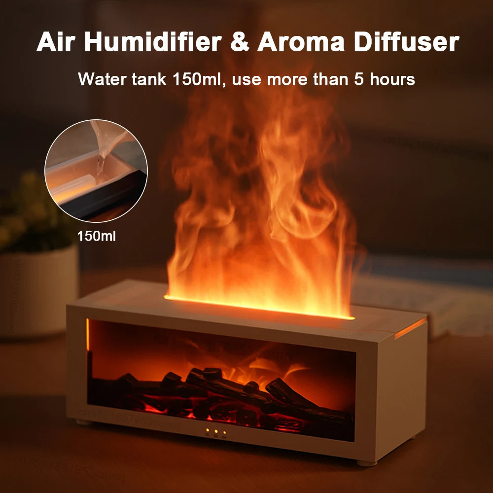 Air Humidifier and Purifier with Aromatherapy and Flame Effect – Large Capacity, Adjustable Mist 3