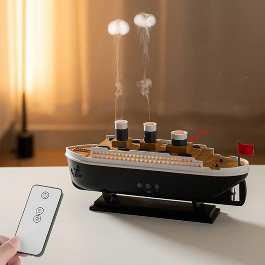 Air Humidifier with Aroma Diffuser and LED Lights – Stylish Cruise Ship Design 1