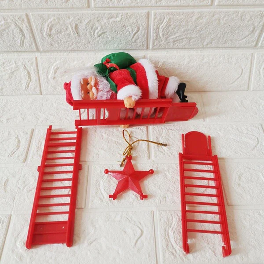 Animated Climbing Santa Christmas Decoration with LED Lights – Unique Christmas Tree Ornament 1