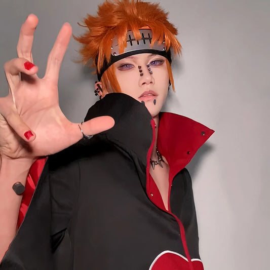 Anime Cosplay Costume Cloak for Itachi and Sasuke – Embroidered Design, Sizes S-2XL, Perfect for Halloween and Conventions