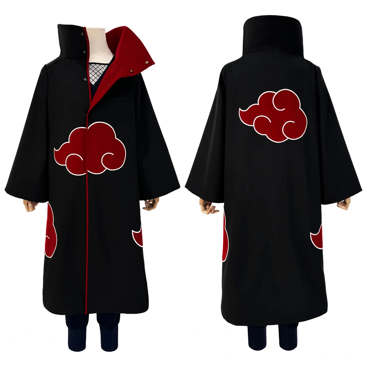 Anime Cosplay Costume Cloak for Itachi and Sasuke – Embroidered Design, Sizes S-2XL, Perfect for Halloween and Conventions